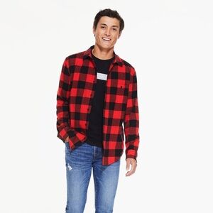 Aeropostale Red and Black Plaid Flannel Shirt Sz S